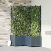 Image de vidaXL Planteur de jardin avec treillis 3 pcs - Gris