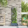 Image de vidaXL Cache-pot de jardin Gris Clair 40 x 40 x 125,5 cm Plastique