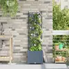 Image de vidaXL Jardinière avec Treillis Gris clair