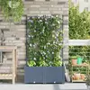 Image de vidaXL Jardinier avec treillis 2 pcs - Gris clair