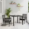 Image de vidaXL Ensemble jardin 3 pièces - Poly rotin noir