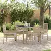 Image de vidaXL Ensemble de salle à manger pour jardin 5 pcs Beige polyrotin