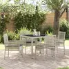 Image de vidaXL Ensemble de salle à manger pour jardin 5 pcs Gris clair