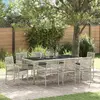 Image de vidaXL Ensemble de salle à manger de jardin 9 pièces - Poly rattan gris clair