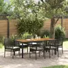 Image de vidaXL Ensemble de salle à manger pour jardin 7 pcs Noir polyrotin