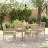Image de vidaXL Ensemble de salle à manger pour jardin 5 pcs Beige polyrotin