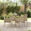 Image de vidaXL Ensemble de salle à manger pour jardin 5 pcs Beige polyrotin