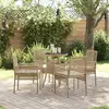 Image de vidaXL Ensemble de salle à manger pour jardin 5 pcs Beige polyrotin
