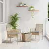 Image de Ensemble Bistro Jardin 3 Pièces VIDAXL - Poly Rattan Beige