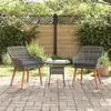 Image de vidaXL Chaise de jardin 2 pcs Gris 62,5 x 55 x 82 cm polyrotin