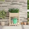 Image de vidaXL Jardinière avec Étagère - Bois massif de pin