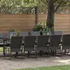 Image de vidaXL Ensemble de salle à manger pour jardin 17 pcs Noir Acier