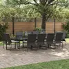 Image de vidaXL Ensemble de salle à manger pour jardin 13 pcs Noir Acier