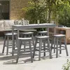 Image de vidaXL Ensemble de bar de jardin 6 pcs Gris clair HDPE