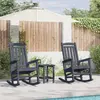 Image de vidaXL Chaise à bascule 2 pcs Bleu marine 92 x 70 x 108 cm