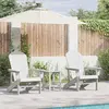 Image de vidaXL Chaise de jardin 3 pcs Blanc Polyéthylène