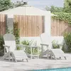 Image de vidaXL Chaise de jardin 3 pcs Blanc Polyéthylène