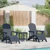 Image de vidaXL Chaise de jardin 3 pcs Bleu marine Polyéthylène