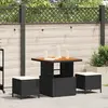 Image de vidaXL Ensemble de salle à manger de jardin 3 pcs poly rotin noir et acacia