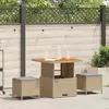 Image de vidaXL Ensemble de salle à manger jardin 3 pcs - Beige/Poly rotin