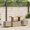Image de vidaXL Ensemble Salle à Manger Jardin 3 pcs - Beige