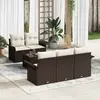 Image de vidaXL Ensemble de Canapés avec coussin 6 pcs Marron polyrotin
