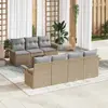 Image de vidaXL Ensemble de canapé de jardin avec coussin 8 pcs Beige polyrotin