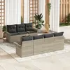 Image de vidaXL Ensemble de canapé de jardin 8 pcs Gris clair polyrotin