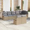 Image de vidaXL Ensemble de canapé de jardin 8 pc Beige polyrotin