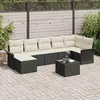 Image de vidaXL Ensemble de canapé de jardin avec coussin 8 pcs Noir Poly rotin