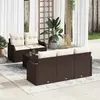 Image de vidaXL Ensemble de canapé de jardin Marron polyrotin