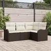 Image de vidaXL Ensemble de canapé de jardin Marron polyrotin