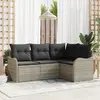 Image de vidaXL Ensemble de canapé de jardin 4 pcs Gris clair polyrotin