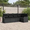 Image de vidaXL Ensemble de canapé de jardin Noir polyrotin