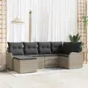 Image de vidaXL Ensemble de canapé de jardin 6 pcs Gris clair Poly rotin