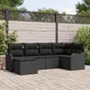 Image de vidaXL Ensemble de canapé de jardin 6 pcs Noir polyrotin