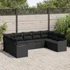Image de vidaXL Ensemble de canapé de jardin Noir polyrotin