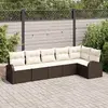 Image de vidaXL Ensemble de canapé de jardin 6 pcs Marron Poly rotin