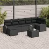 Image de vidaXL Ensemble de canapé de jardin avec coussin 8 pcs Noir Poly rotin