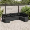 Image de vidaXL Ensemble de canapé de jardin 8 pcs Noir Poly Rattan