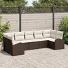 Image de vidaXL Ensemble de canapé de jardin 7 pcs Marron Poly Rattan