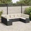 Image de vidaXL Ensemble de Canapés avec coussin 9 pcs Noir Poly Rattan