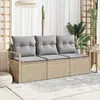 Image de vidaXL Ensemble de Canapés 3 pcs Beige polyrotin