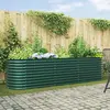 Image de vidaXL Lit surélevé Vert 320 x 80 x 81 cm Acier