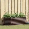 Image de vidaXL Jardinière Élevée Marron Acier Galvanisé