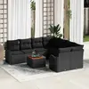 Image de vidaXL Ensemble de canapé de jardin avec coussin 9 pcs Noir polyrotin