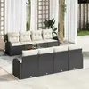Image de vidaXL Ensemble de canapé de jardin avec coussin 9 pcs Noir polyrotin