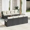 Image de vidaXL Ensemble de canapé de jardin avec coussin 9 pcs Noir polyrotin