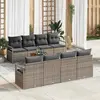 Image de vidaXL Ensemble de canapé de jardin avec coussin 9 pcs Gris polyrotin