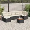 Image de vidaXL Ensemble de canapé de jardin avec coussin 8 pcs Noir polyrotin